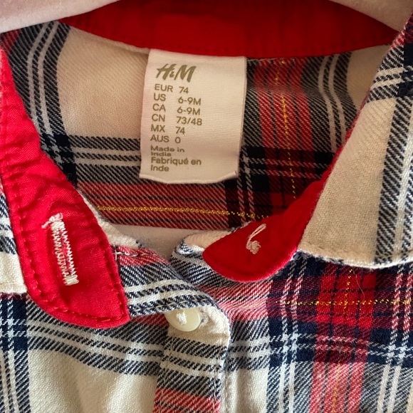 H&M Baby Girl Plaid dress. Red, cream, blue & gold. Great condition size 6-9mth - Picture 5 of 5